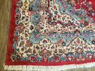 8' X 10' Vintage Handmade India Kirman Wool Rug Hand Knotted Organic Dyes Red - Jewel Rugs