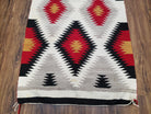 Vintage Navajo Rug 3x5, Wool Hand-Woven Navajo Blanket, Diamonds, Red Gray Black, Native American Antiques, Navaho Indians, Unique, Handmade - Jewel Rugs