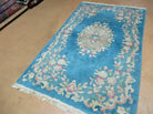 3' X 5' Vintage Handmade Art Deco Chinese Wool Rug Nice Sky Blue - Jewel Rugs