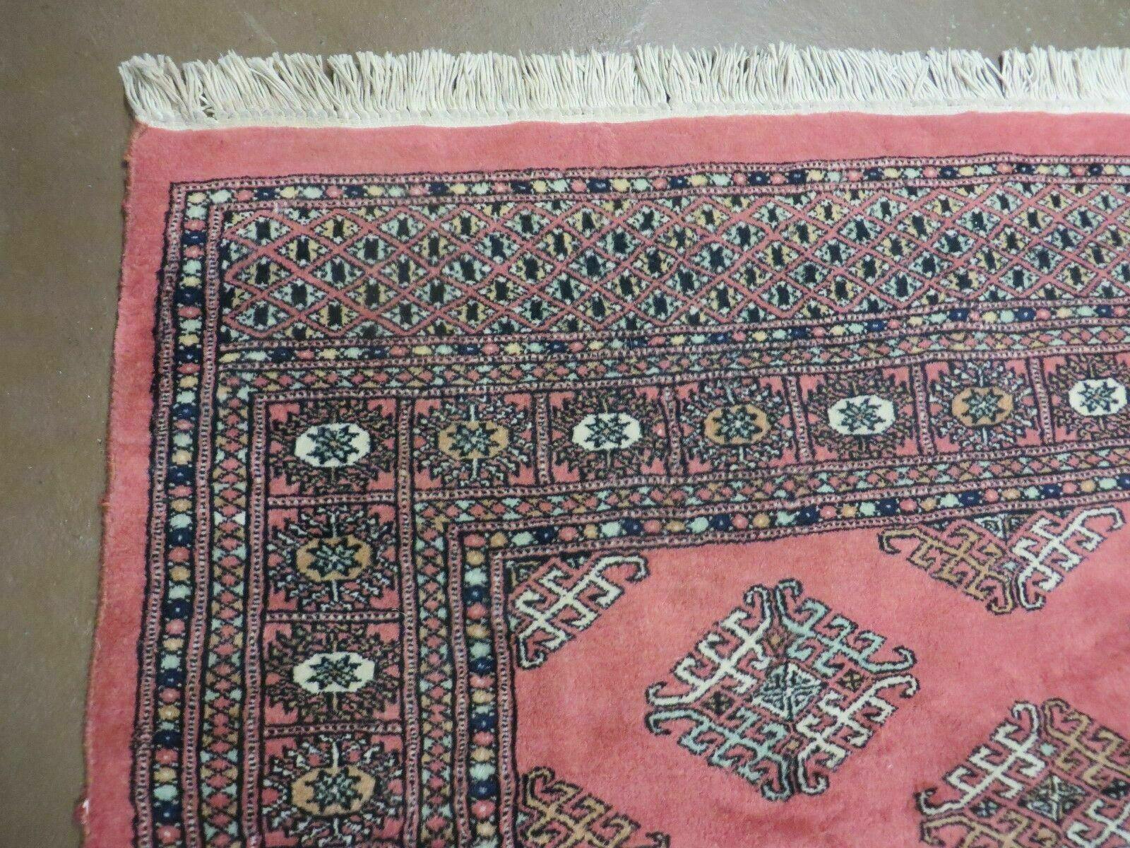 4' X 6' Handmade Turkoman Pakistan Tribal Wool Rug Fine Weave Coral Nice # 839 - Jewel Rugs