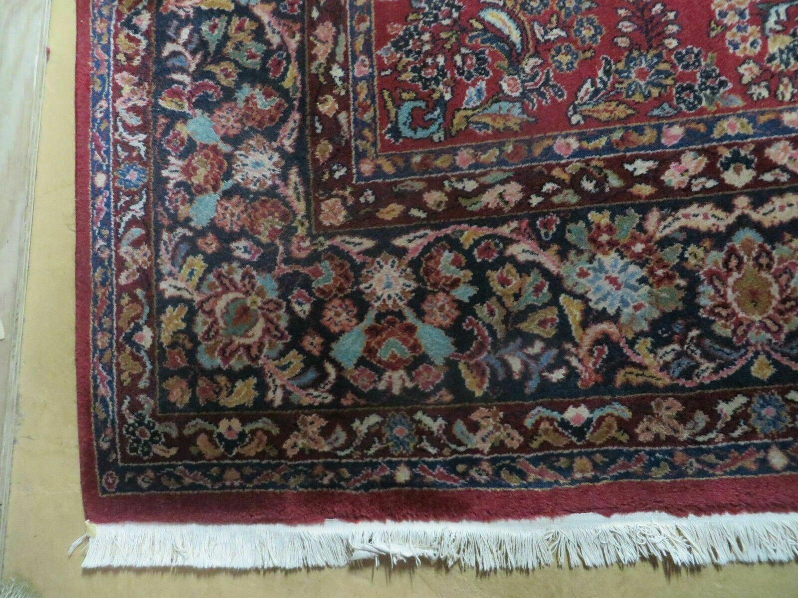 8' 8" X 12' Karastan Ivory Border Saroukk Pattern # 710 Wool Rug American Beauty - Jewel Rugs