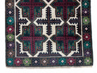 3 X 4.4 Vintage Handmade Tribal Wool Rug Balouchi Rug Afghan Rug Red Beige Green - Jewel Rugs