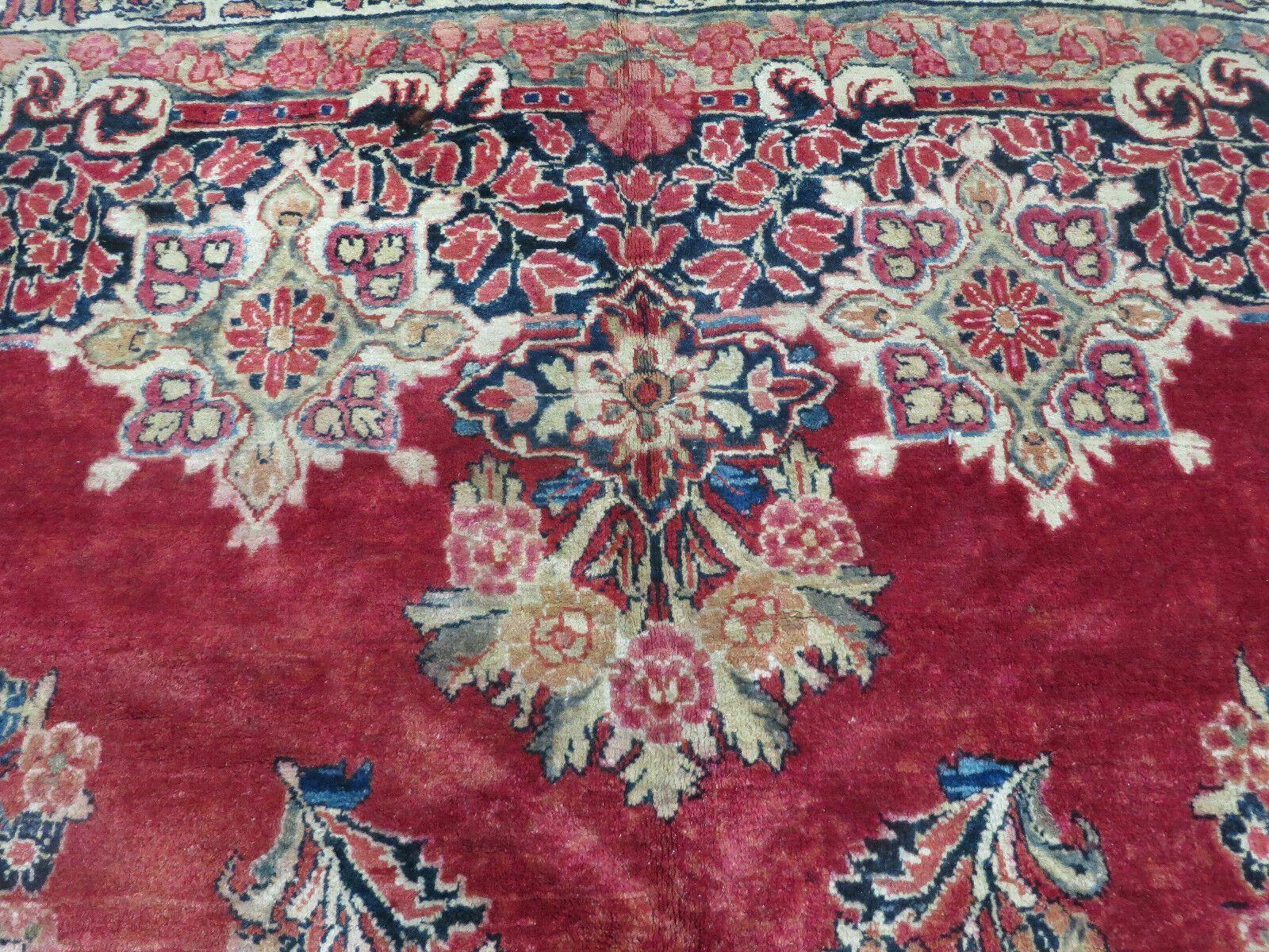 9' X 12' Antique Fine Handmade India Floral Oriental Wool Rug Carpet Red Nice - Jewel Rugs