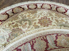 7' Vintage Round Handmade Indian Agra Wool Rug Tea Washed Veg Dyes Nice - Jewel Rugs