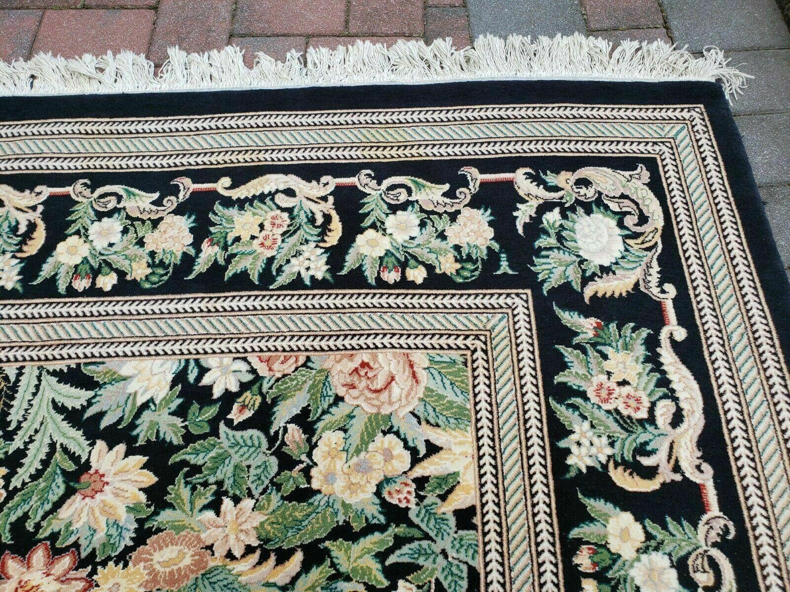 12' X 16' 5" One-of-a-Kind William Morris Area Rug Pakistani Hand-Knotted Wool Green Black Wow - Jewel Rugs