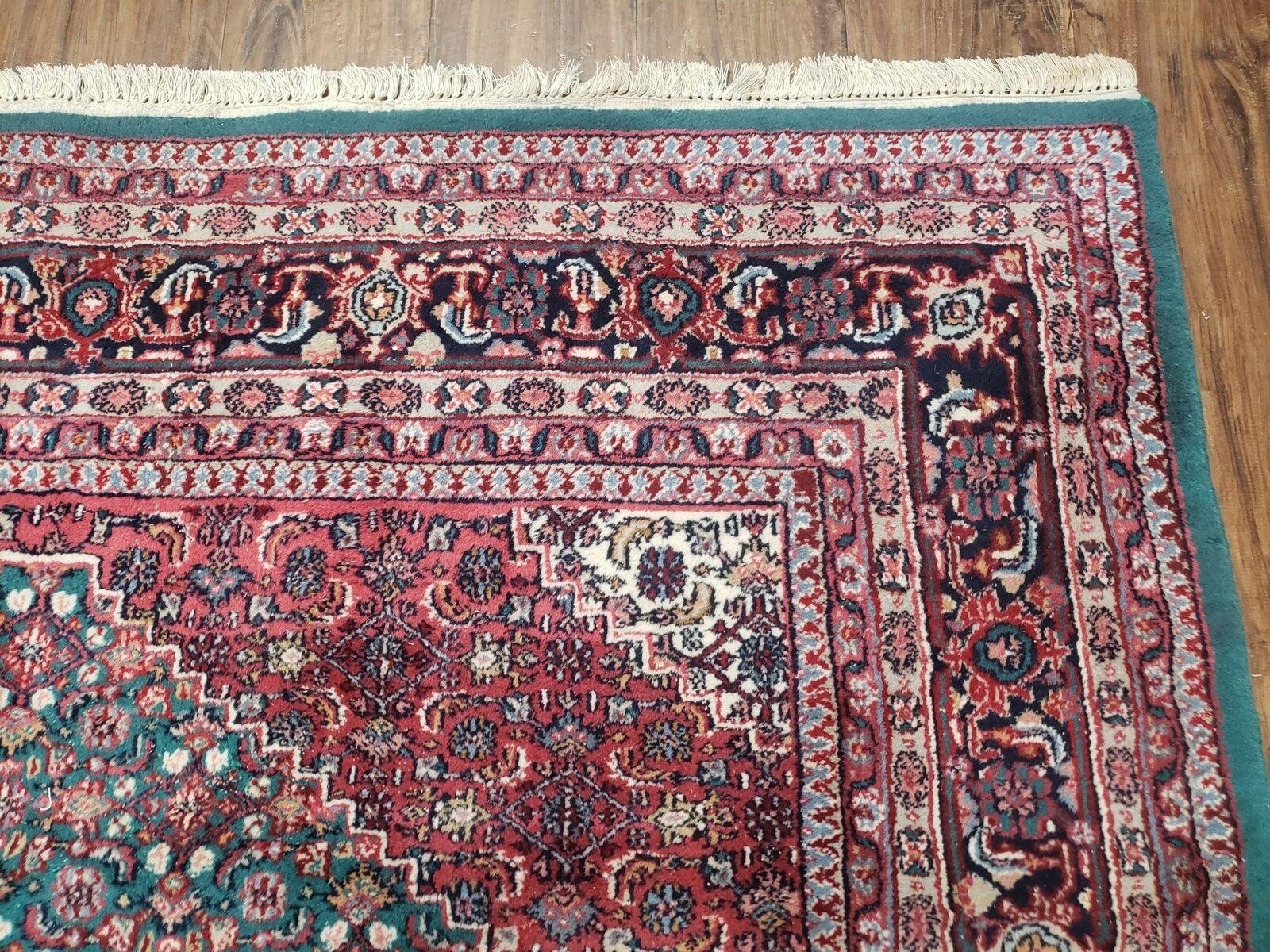 6' X 9' Vintage Authentic Top Quality Handmade Indo Persian Bijar Wool Rug Herati Geometric Pattern Veg Dyes Nice Unique - Jewel Rugs