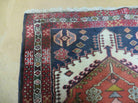 2' 8" X 10' Vintage Handmade Turkish Anatolian Wool Red White and Blue Rug Runner Carpet Wow - Jewel Rugs