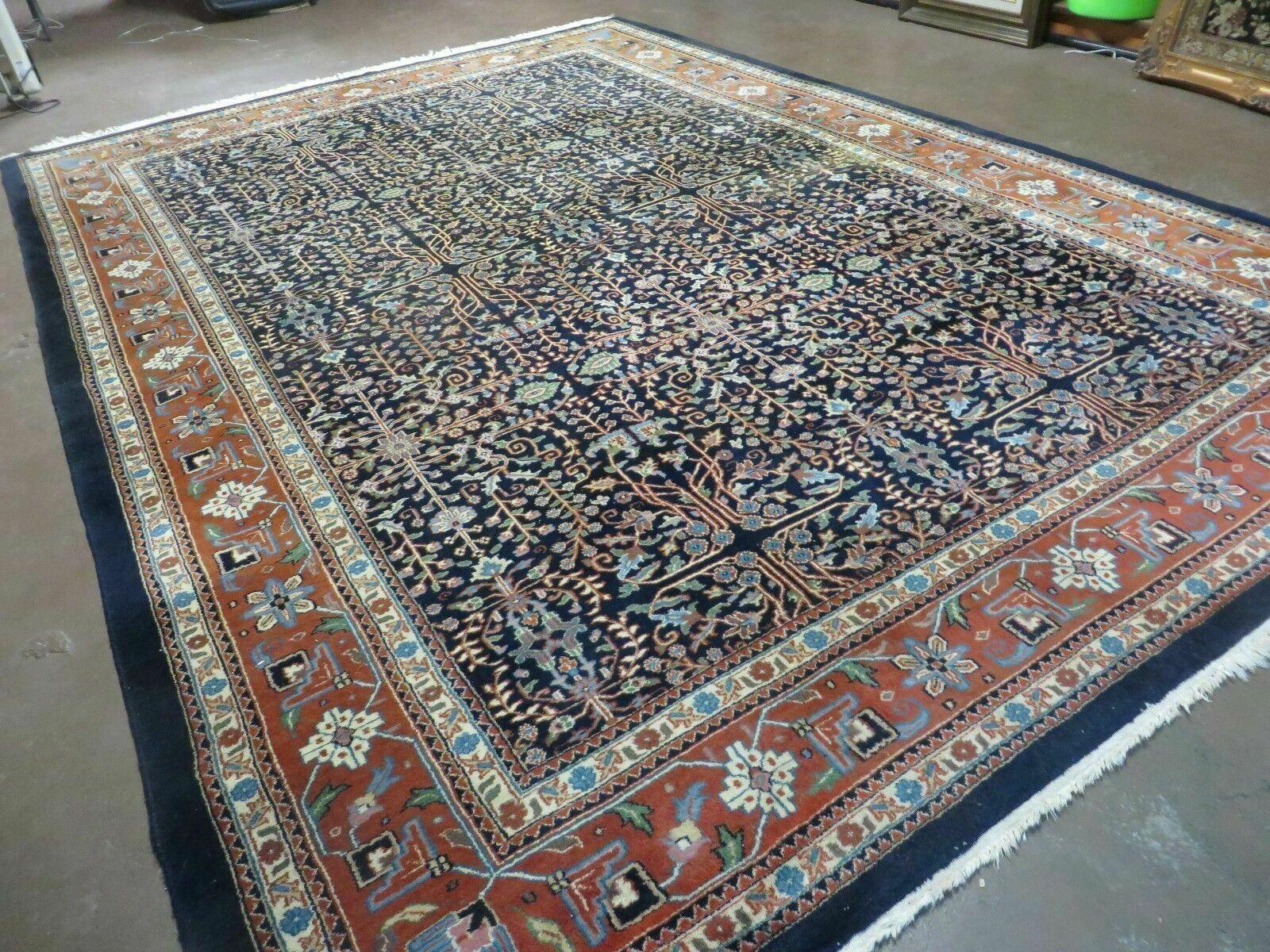 8' X 12' Vintage Fine Handmade India Floral Oriental Wool Rug Detailed Nice - Jewel Rugs