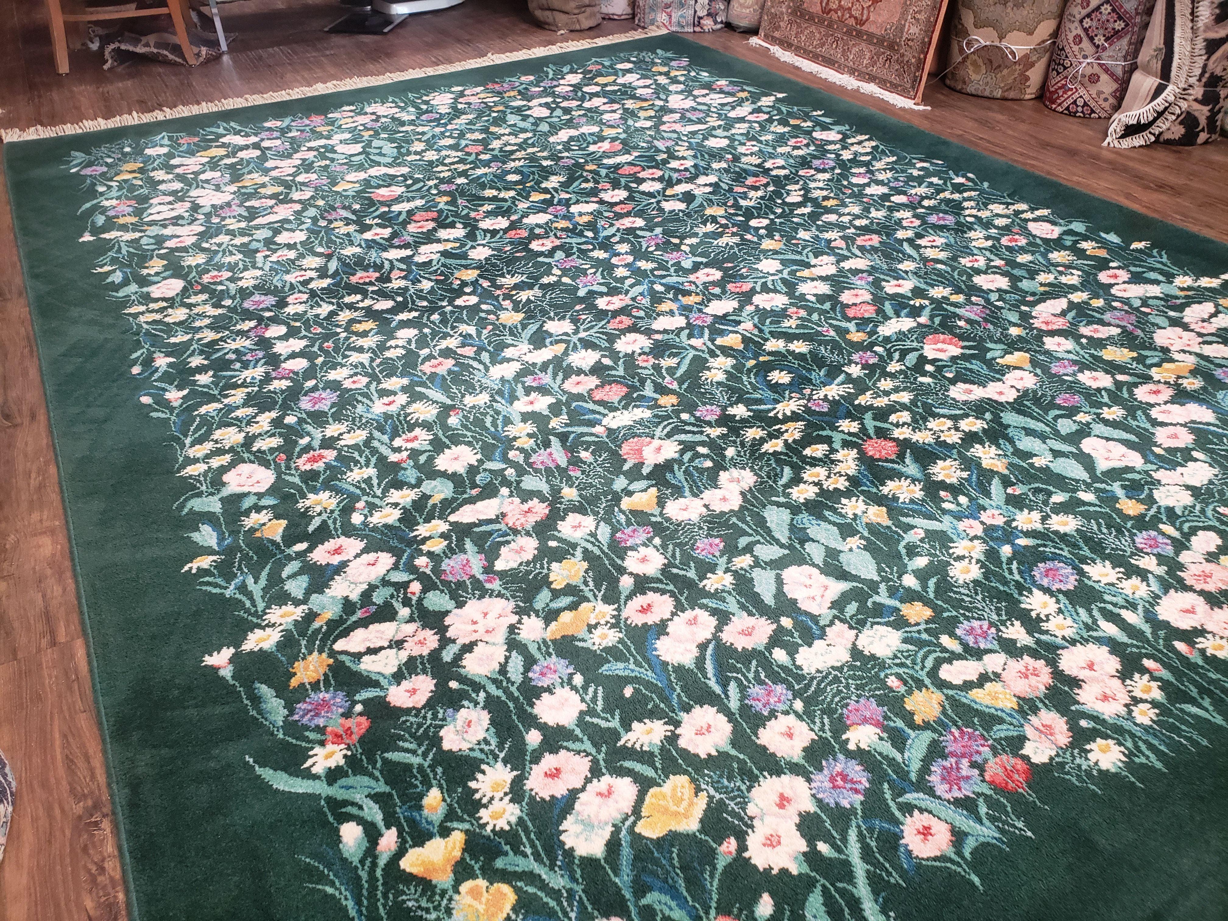 8' 8" X 12' Karastan Garden of Eden 509/9751 Wool Rug Wild Flowers Carpet Nice - Jewel Rugs