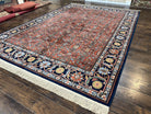 Karastan Serapi Rug 729 Wool Karastan Carpet 8.8 x 12, Vintage Area Rug, Original Karastan Collection, 700 Series, Red Blue Allover Design - Jewel Rugs