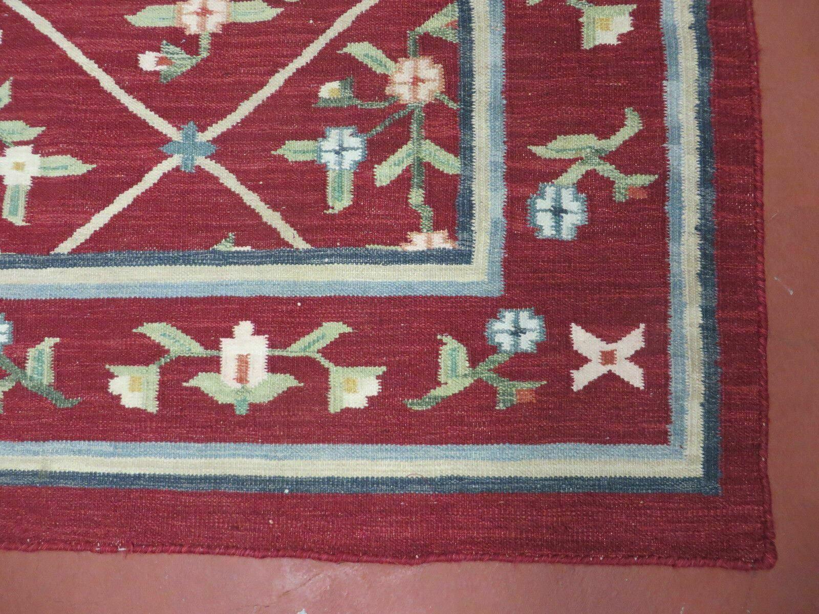 5' X 8' Vintage European Kilim Hand Made Flat Weave Wool Rug Veg Dyes Nice - Jewel Rugs