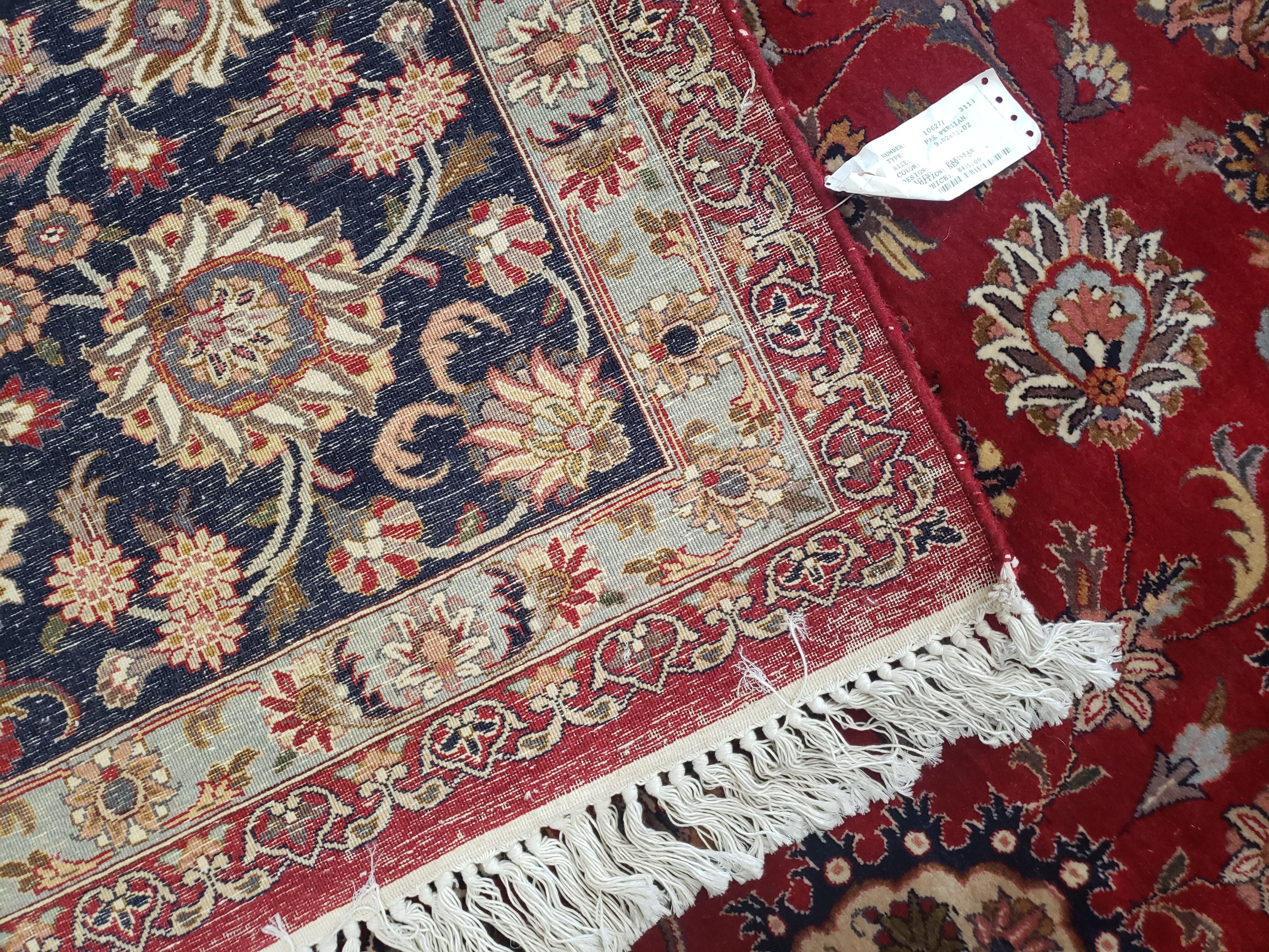 9' X 12' Vintage Handmade Oriental Pak Pakistan Floral Wool Area Rug Red Nice - Jewel Rugs