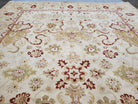 Vintage Oushak Area Rug, Hand-Knotted, Wool, Cream Beige Maroon, 10x15 Rug, 10x14 Rug, Large Oriental Carpet - Jewel Rugs