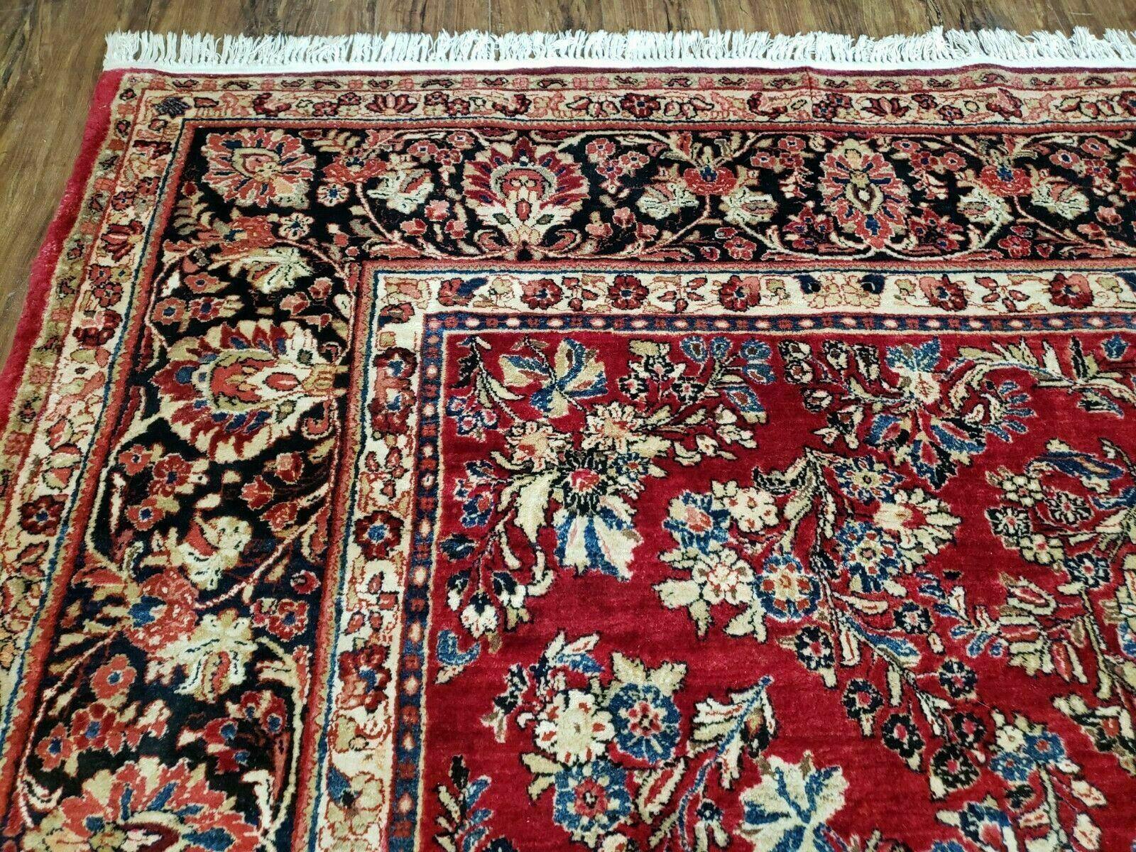 10' X 17' Antique Palace Size Handmade Persian Sarouk Wool Area Rug Red Veg Dyes Top Quality Unique Elegant Floral - Jewel Rugs