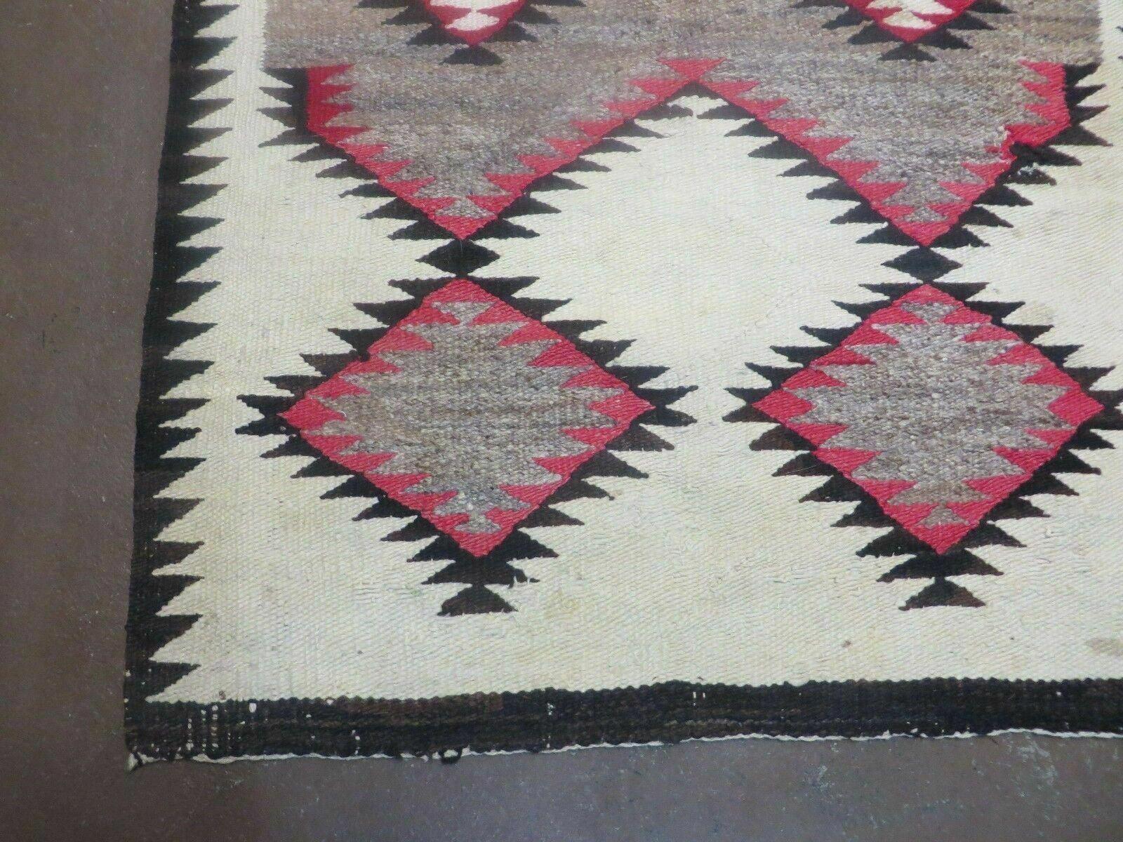 2.5' X 5' Incredible Antique Navajo Navaho Wool Rug Nice - Jewel Rugs