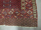 4' X 5' Antique Handmade Fine Tekkeh Turkoman Engsi Hatchli 4 Seasons Wool Rug - Jewel Rugs