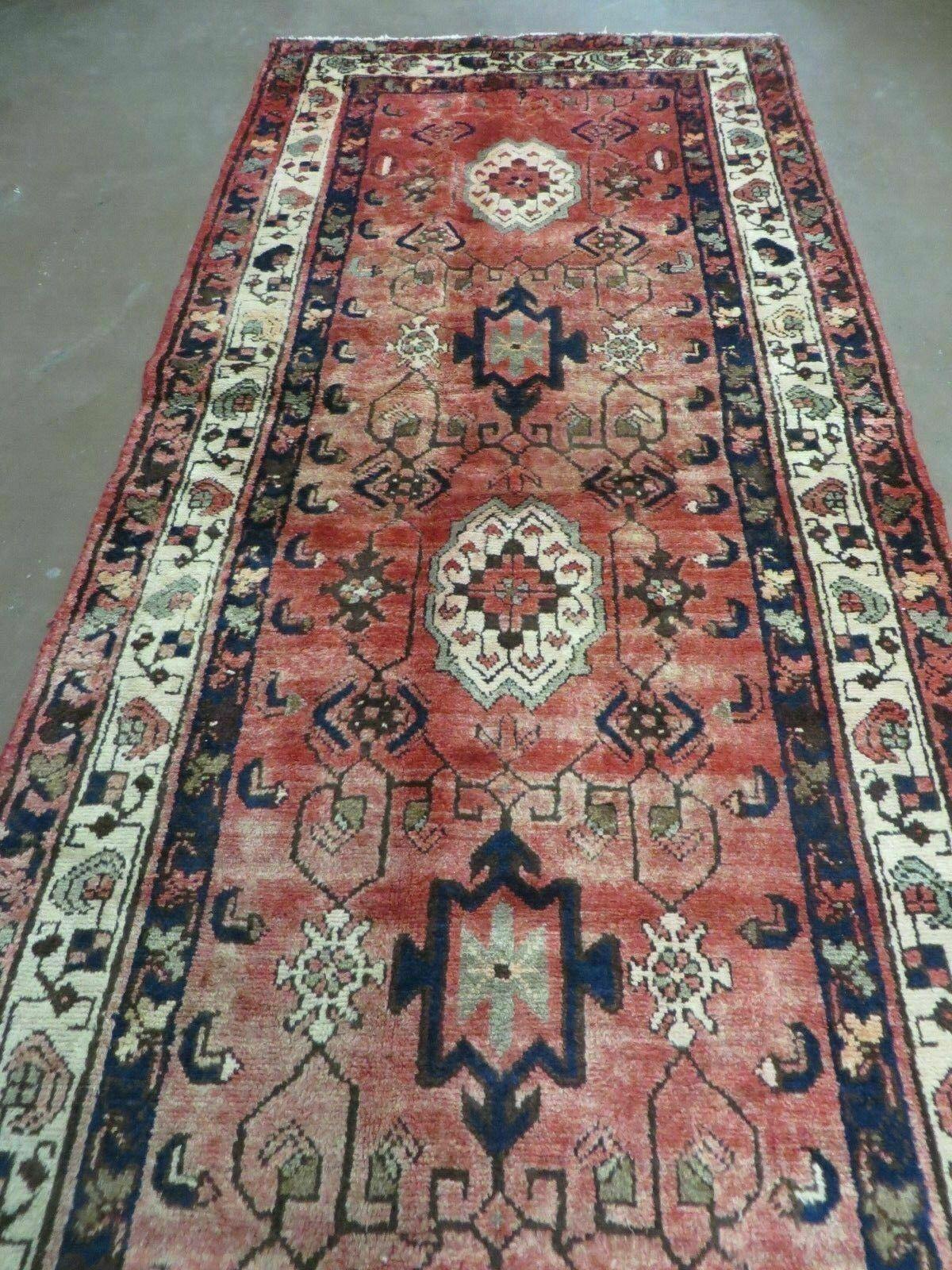 3' 2" X 13' Antique Handmade Turkish Wool Runner Rug Nice - Jewel Rugs