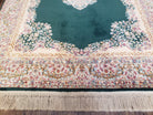 Karastan Green Kirman Medallion #753 Area Rug 5.9x9, Original Vintage Karastan, Discontinued Karastan Carpet, 6 x 9 Wool Karastan Rug - Jewel Rugs