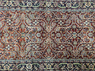 Indo Persian Rug 4x7, Allover Floral Oriental Carpet, Red and Navy Blue, Hand Knotted Indian Kashmiri Traditional Vintage Area Rug 4 x 7 ft - Jewel Rugs