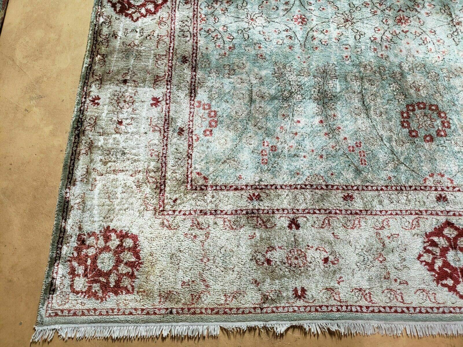 6' X 9' Vintage Handmade Fine Silk Rug Chinese Floral Hand Knotted Carpet Nice - Jewel Rugs