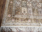 5x8 Top Quality Handmade Kashmir Silk Area Rug Paneled Four Season Garden Design - Jewel Rugs