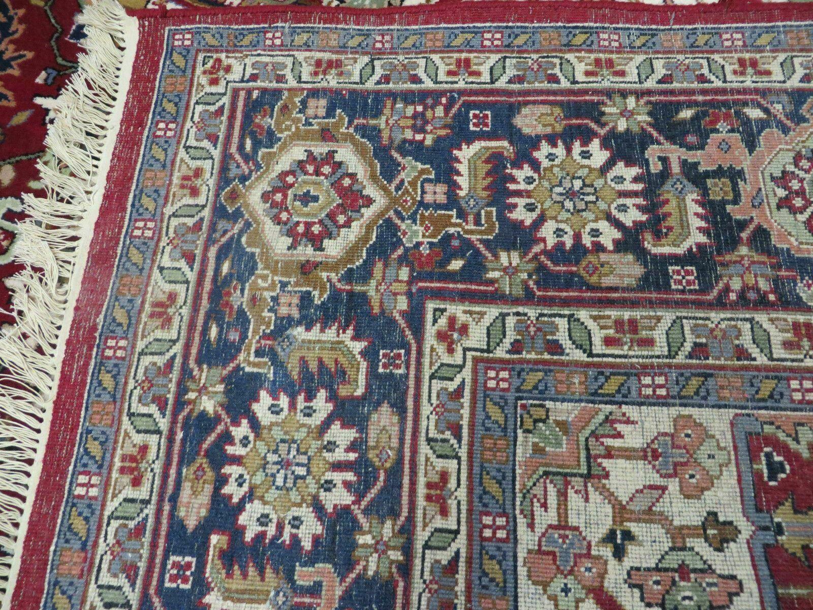 8' X 10' Handmade India Floral Oriental Wool Rug Decorative Hand Knotted Red - Jewel Rugs