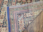 Caucasian Rug 3'9" x 5'7", Antique 1920s Collectible Caucasian Chi Chi Carpet, Hand Knotted, Colorful, Dark Blue Cream Red, Wool, Small Rug - Jewel Rugs