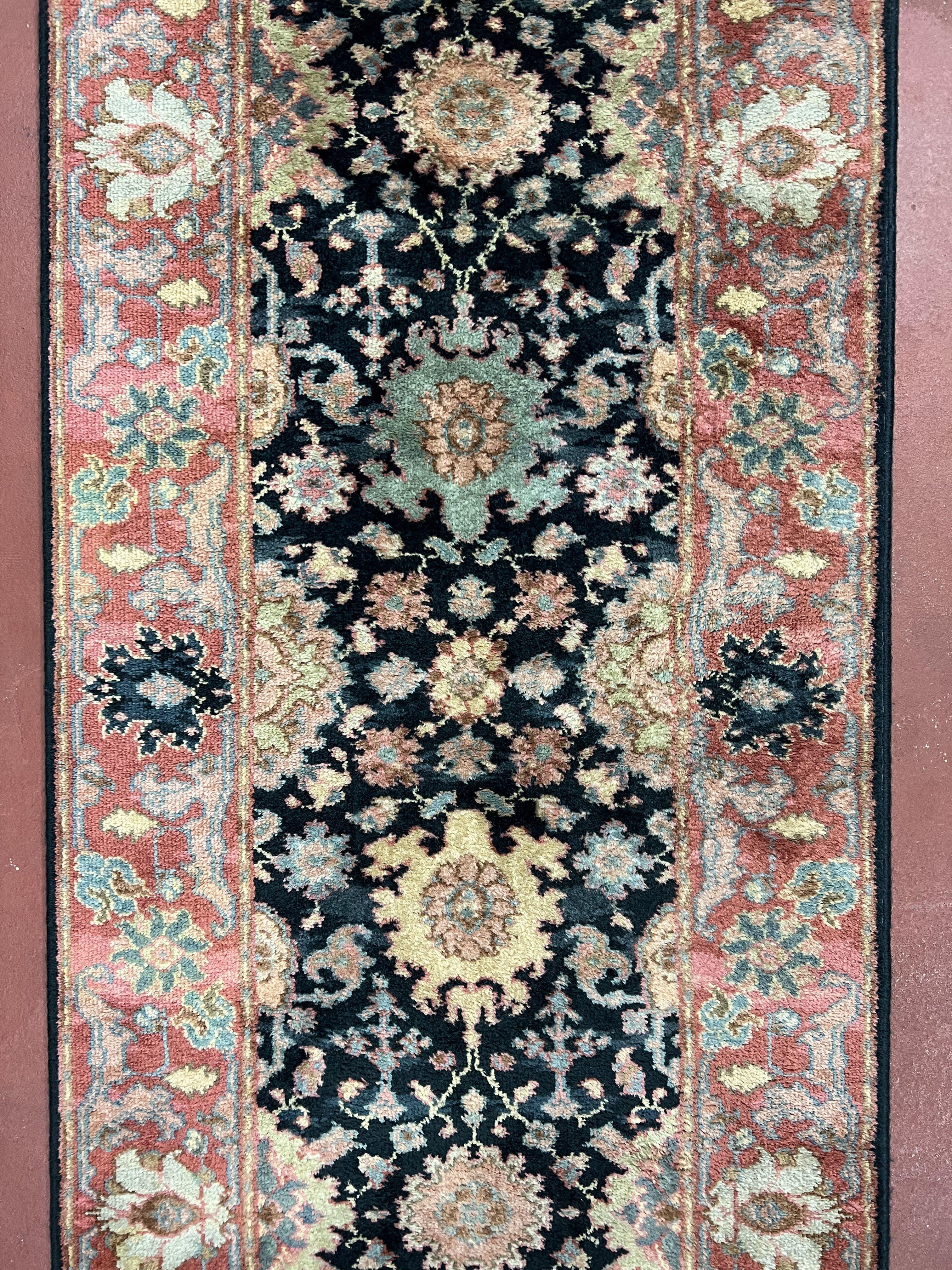 Vintage Karastan Runner Rug 2.6 x 12, Karastan Williamsburg Kurdish Pattern #559, 12ft Long Hallway Rug Wool - Jewel Rugs