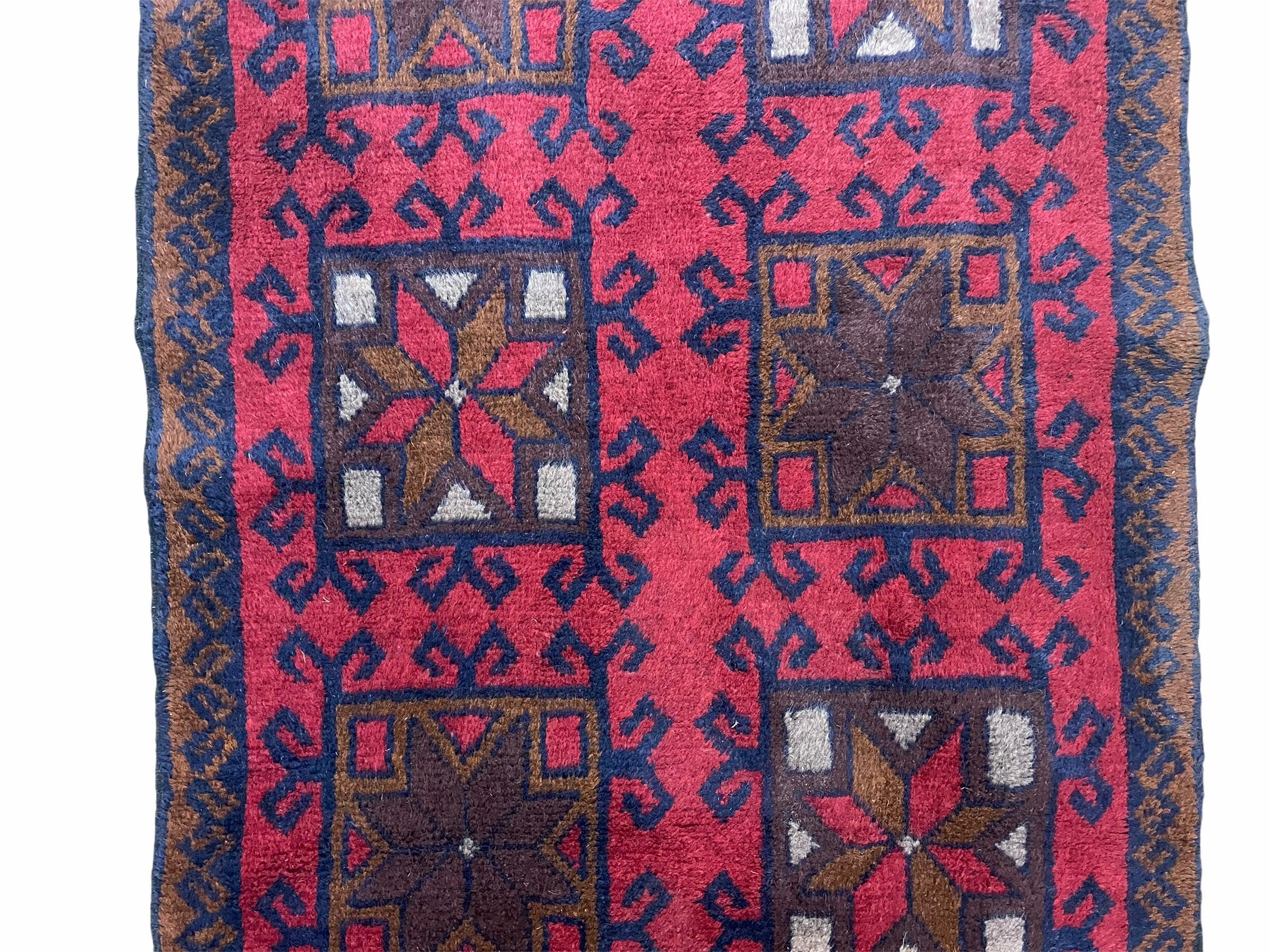 Baluch Rug 3x5 Baluchi Rug Afghani Rug Afghan Tribal Rug Handmade Afghan Rug Afghanistan Rug Red Blue Tribal Rug - Jewel Rugs