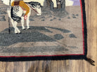 Antique Navajo Weaving, Navajo Textile 2.6 x 2.6, Small Square Navajo Rug, Native American Indian on Horse, Handmade, Wool, Collectible - Jewel Rugs