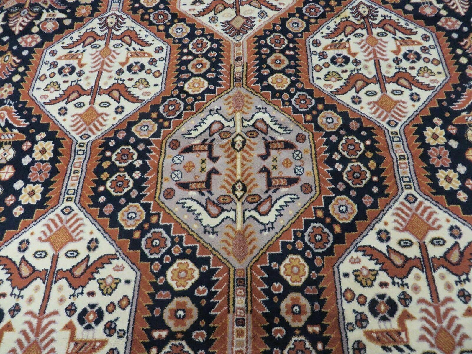 8' x 11' Vintage Power Loomed Couristan European Wool Rug Belgium Birds Nice - Jewel Rugs