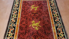 3x5 Chinese Silk Rug Red & Black Horses Tibetan Nepal Carpet Wool Vintage Nice Accent Rug Hand-Knotted - Jewel Rugs