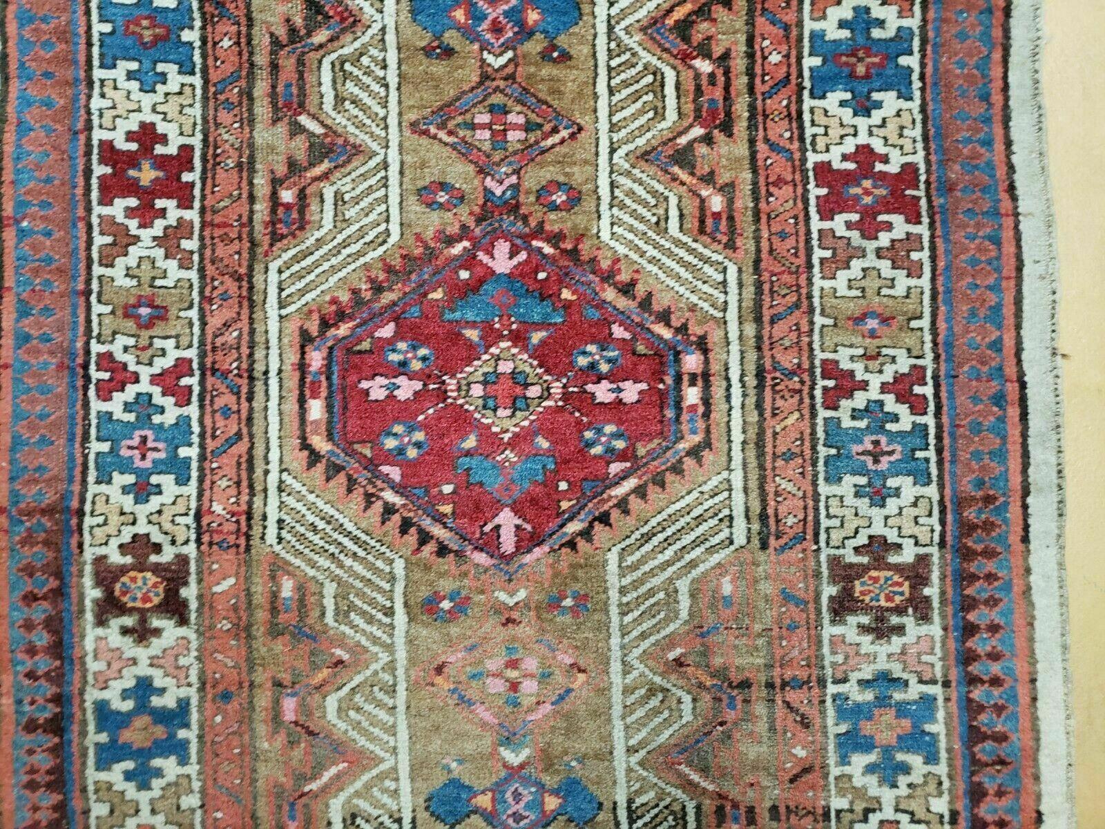 3' 2" X 5' 6" Antique Handmade Turkish Wool Rug Carpet Camel Hair Wow - Jewel Rugs