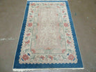 2.5' X 4' Vintage Handmade Chinese Art Deco Nichols Fette Wool Accent Rug Gray and Blue - Jewel Rugs