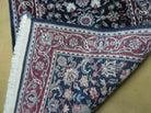 2' 7" X 8' Vintage Handmade Indian Agra Wool Blue Runner Oriental Rug Nice - Jewel Rugs