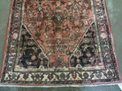 3' 8" X 10' 2" Antique Handmade India Floral Wool Runner Rusted Red Rug # 132 - Jewel Rugs