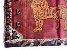 4 x 5 Antique Hand-knotted Lion Birds Handmade Quality Wool Rug Zagros Red Nice - Jewel Rugs