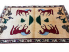 4x6 Rug Handmade Zagros Quality Wool Horses Tribal Hand-Knotted Rug Veggie Dye - Jewel Rugs