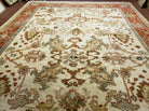 10' X 16' Hand Knotted Wool Indo Oushak Ushak Oriental Carpet Beige and Red - Jewel Rugs