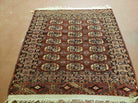 4' X 4' Antique Handmade Turkoman Bokhara Balouch Woven Wool Rug Brick Red Nice - Jewel Rugs