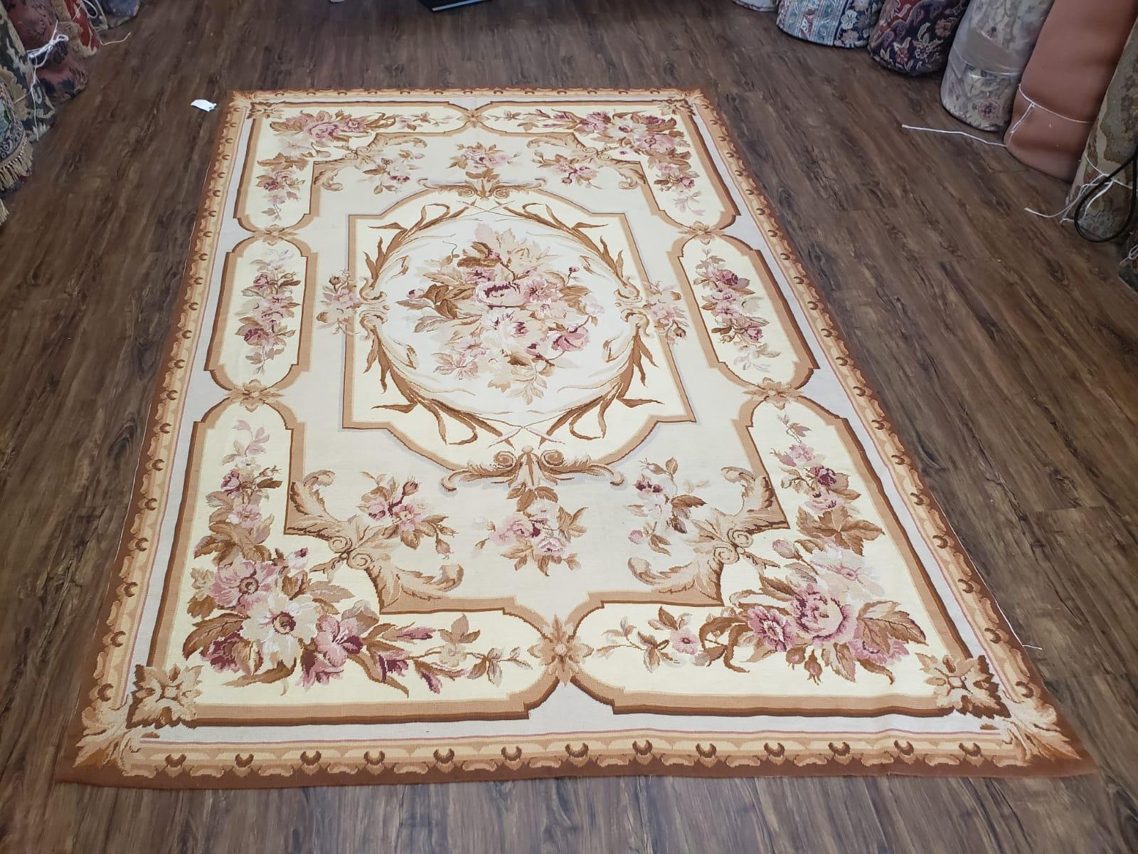 6' X 9' Handmade Aubusson Savonnerie Design Needlepoint Wool Rug - Jewel Rugs