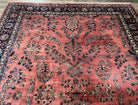 Indo Sarouk Rug 10x14, Vintage Indian Persian Area Rug 10 x 14, Wool Hand-Knotted Oriental Carpet, Red Floral Allover Large Rug, Beautiful - Jewel Rugs