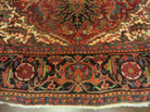 9' 5" X 12' 7" Handmade Perian Geometric Design Heriz Serapi Oriental Wool Rug Hand-Knotted Red Top Quality Veg Dyes - Jewel Rugs