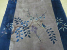 3' X 6' Antique Handmade Chinese Peking Art Deco Wool Blue & Gray Rug with Flowers - Jewel Rugs