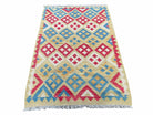 3x5 Kilim Rug Multicolor Tribal Kilim Rug 3 x 5 Tan Light Blue Red Beige New Turkish Anatolian Wool Kilim Flatweave Rug - Jewel Rugs