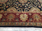 Vintage Indo Mahal Area Rug 9x12, Indian Persian Oriental Carpet, Hand-Knotted, Large Floral Design, Wool, Rug for Living Room Dining Room - Jewel Rugs