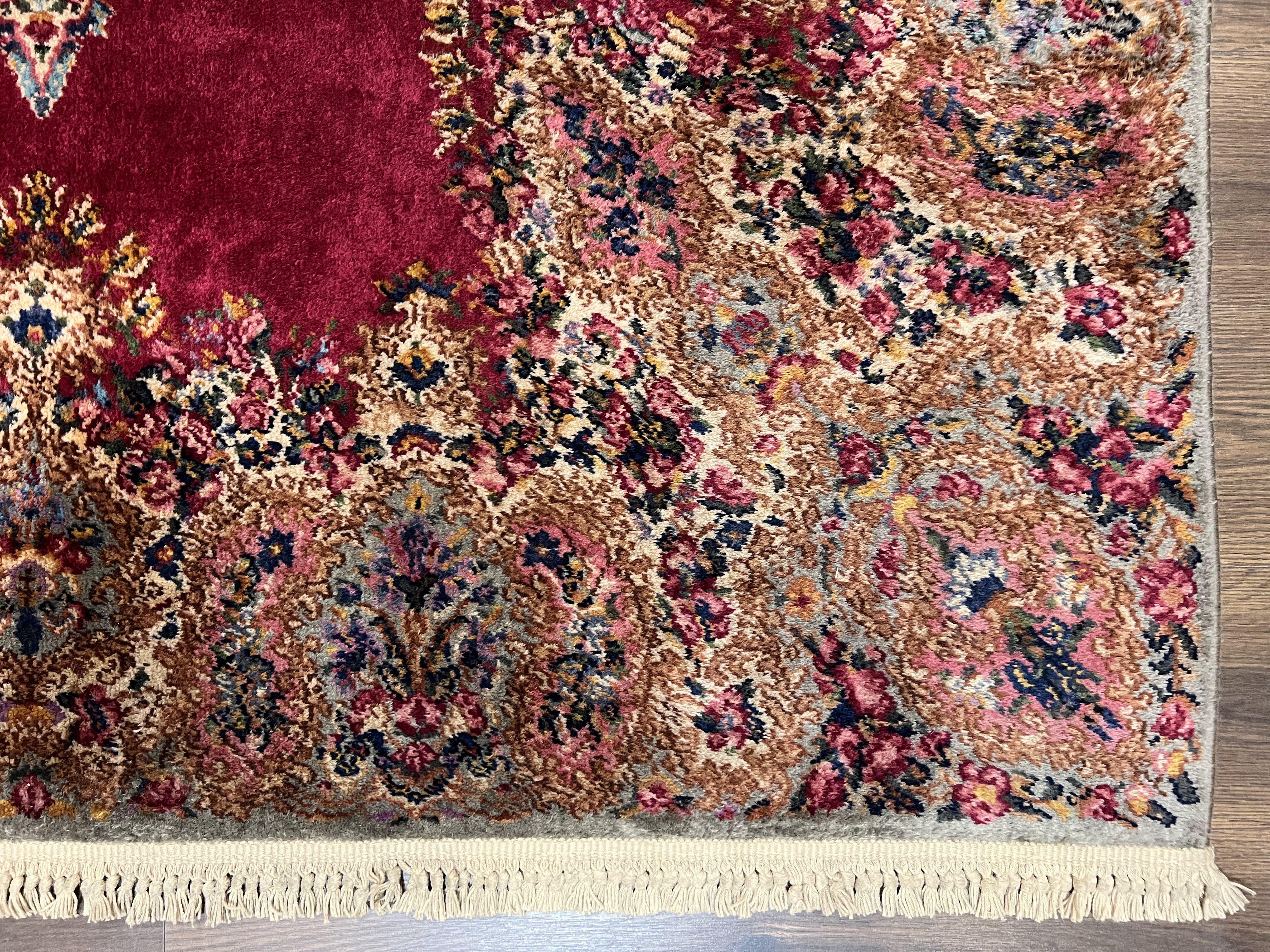 Karastan Red Medallion Kirman #762, Wool Karastan Carpet 5.9 x 9, Vintage 6x9 Area Rug, Original Collection 700 Series Discontinued, Nice - Jewel Rugs