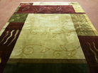 6' X 9' Modern Handmade Tibetan Nepal Wool & Silk Rug Decorative Abstract Gold - Jewel Rugs