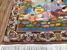 Semi Antique Persian Isfahan Pictoral Rug 4.10x6.1, Wool Handmade High Quality Decorative Carpet - Jewel Rugs