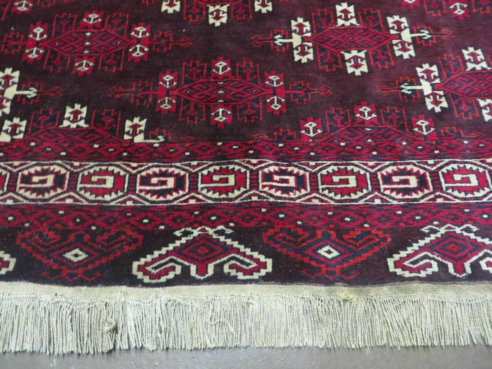 7' X 10' Antique Handmade Yamud Turkoman Wool Rug Excellent - Jewel Rugs